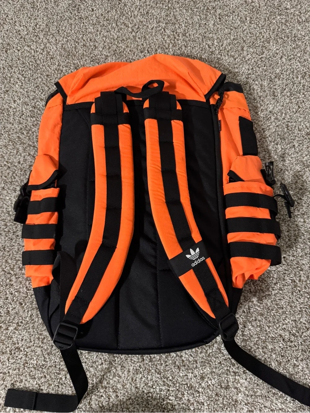 adidas Men's Bright Orange Utility Backpack with Black Accents